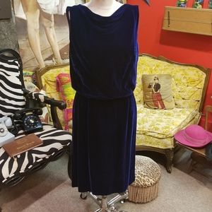 Vintage blue velvet dress.